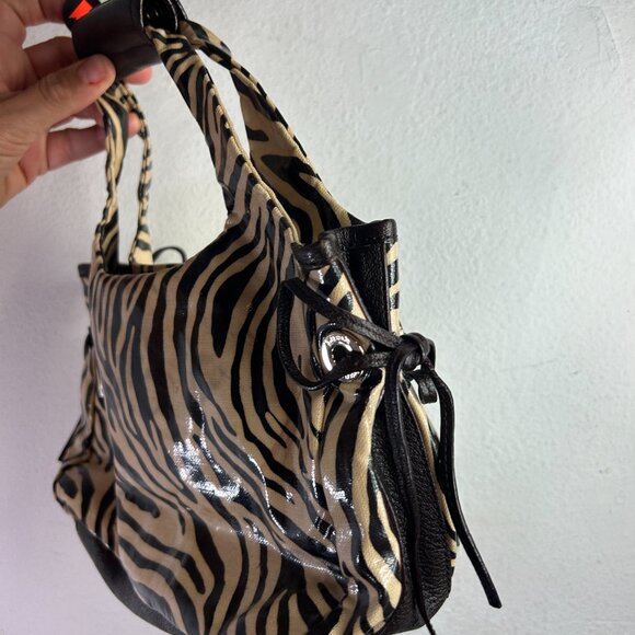 Kate Spade Mini Bag black brown Zebra animal Purse should pouchette small patent - Picture 3 of 14